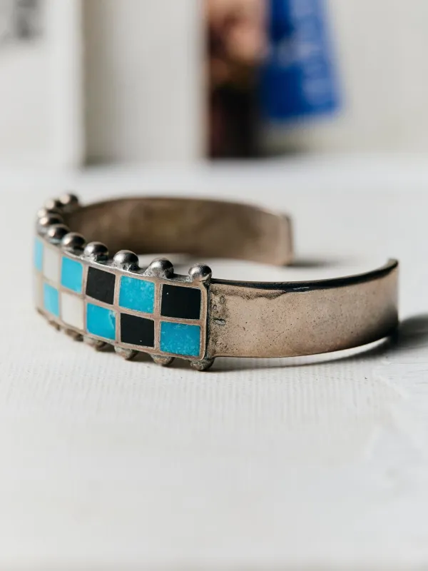 vintage navajo multi-stone inlay cuff sold by Imogene + Willie