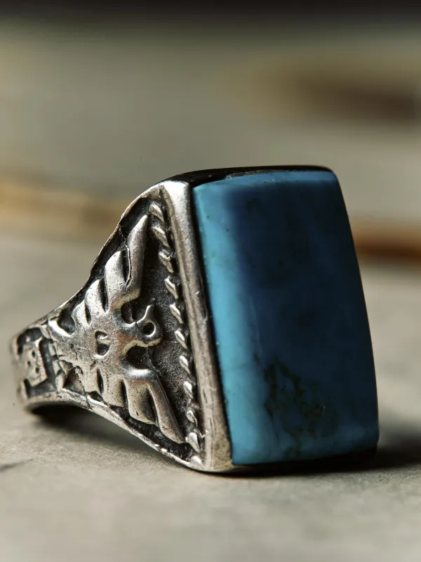 vintage trading post-era vintage turquoise ring sold by Imogene + Willie