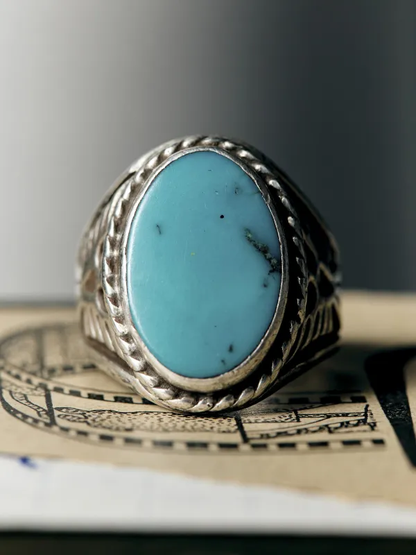 vintage trading post thunderbird era ring sold by Imogene + Willie