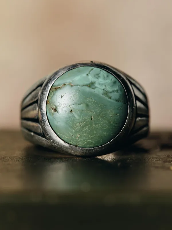 vintage navajo solitare turquoise  ring sold by Imogene + Willie