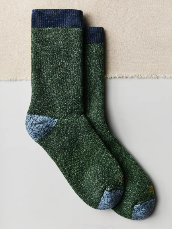 boot sock in evergreen sold by Imogene + Willie