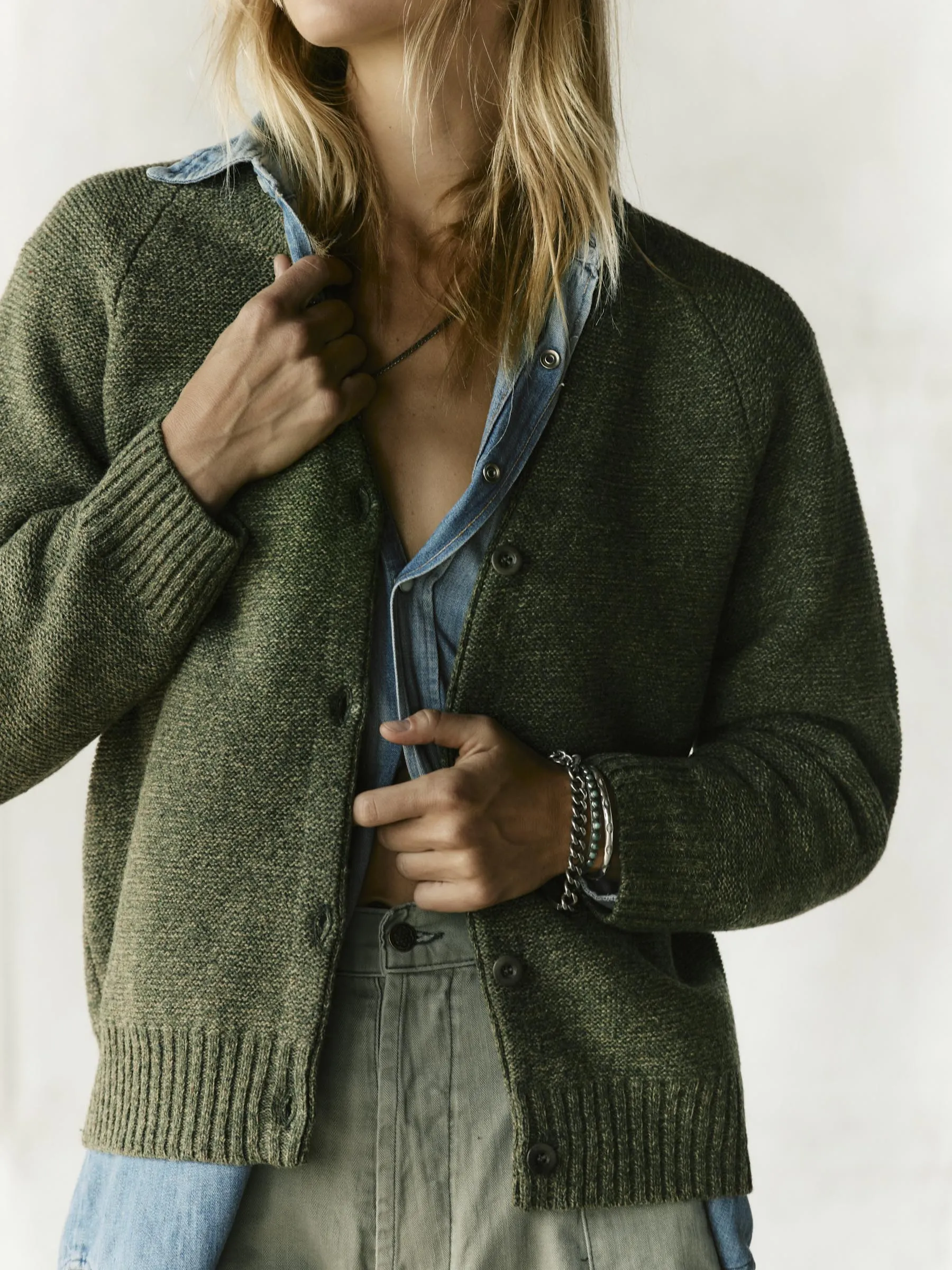 evie cardigan in sage sold by Imogene + Willie product image thumbnail 5