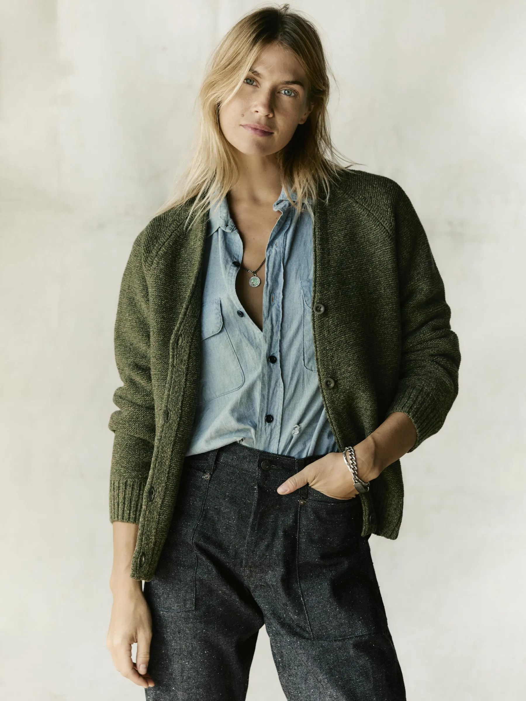 evie cardigan in sage sold by Imogene + Willie product image thumbnail 3