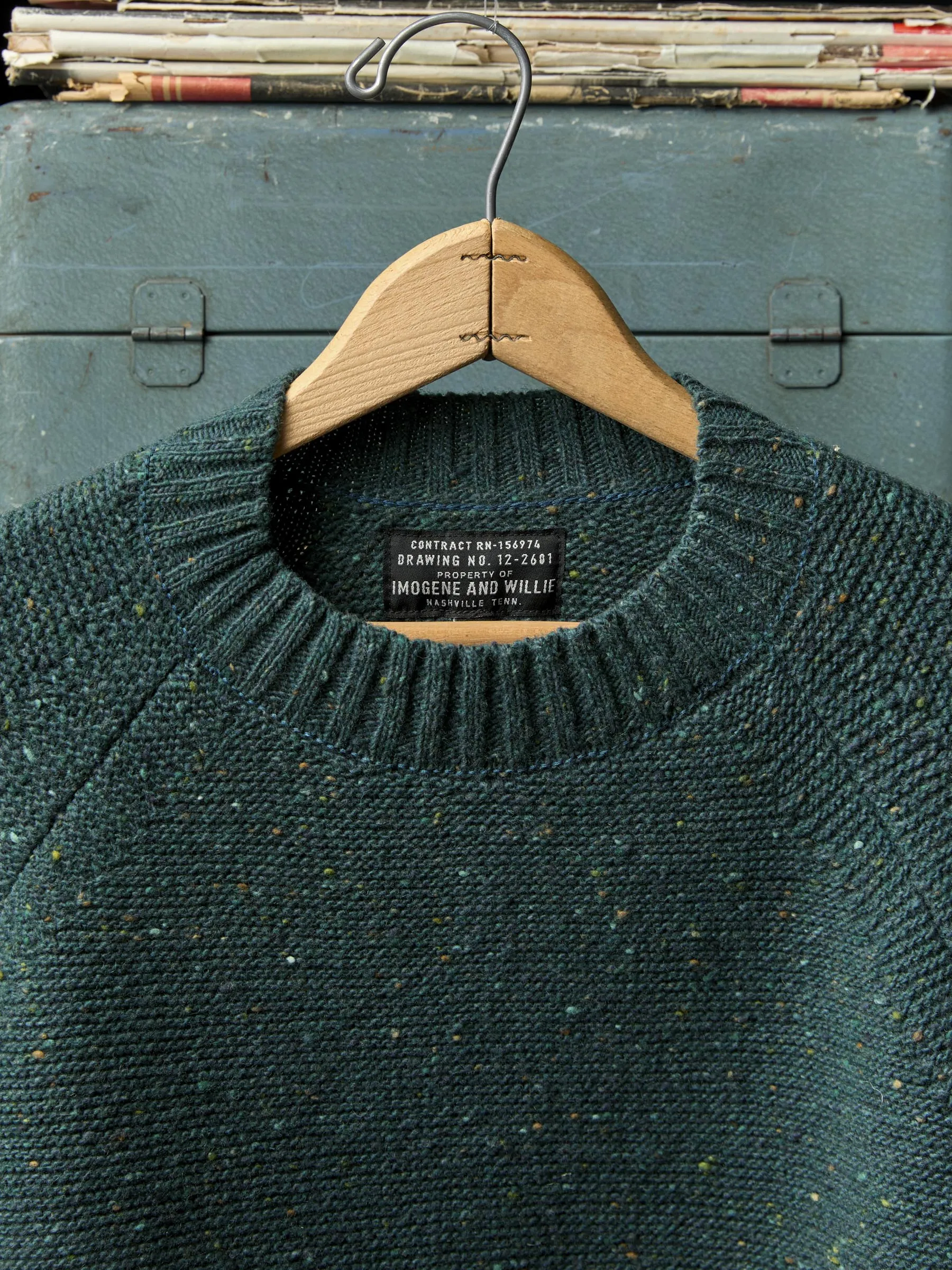 galway wool sweater in spruce nep sold by Imogene + Willie product image thumbnail 2