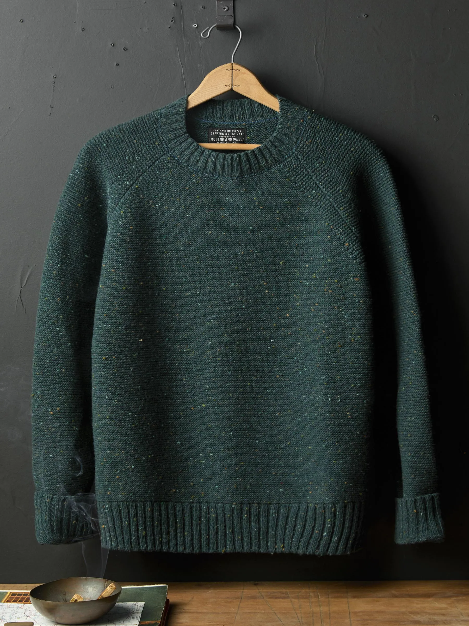galway wool sweater in spruce nep sold by Imogene + Willie product image thumbnail 4