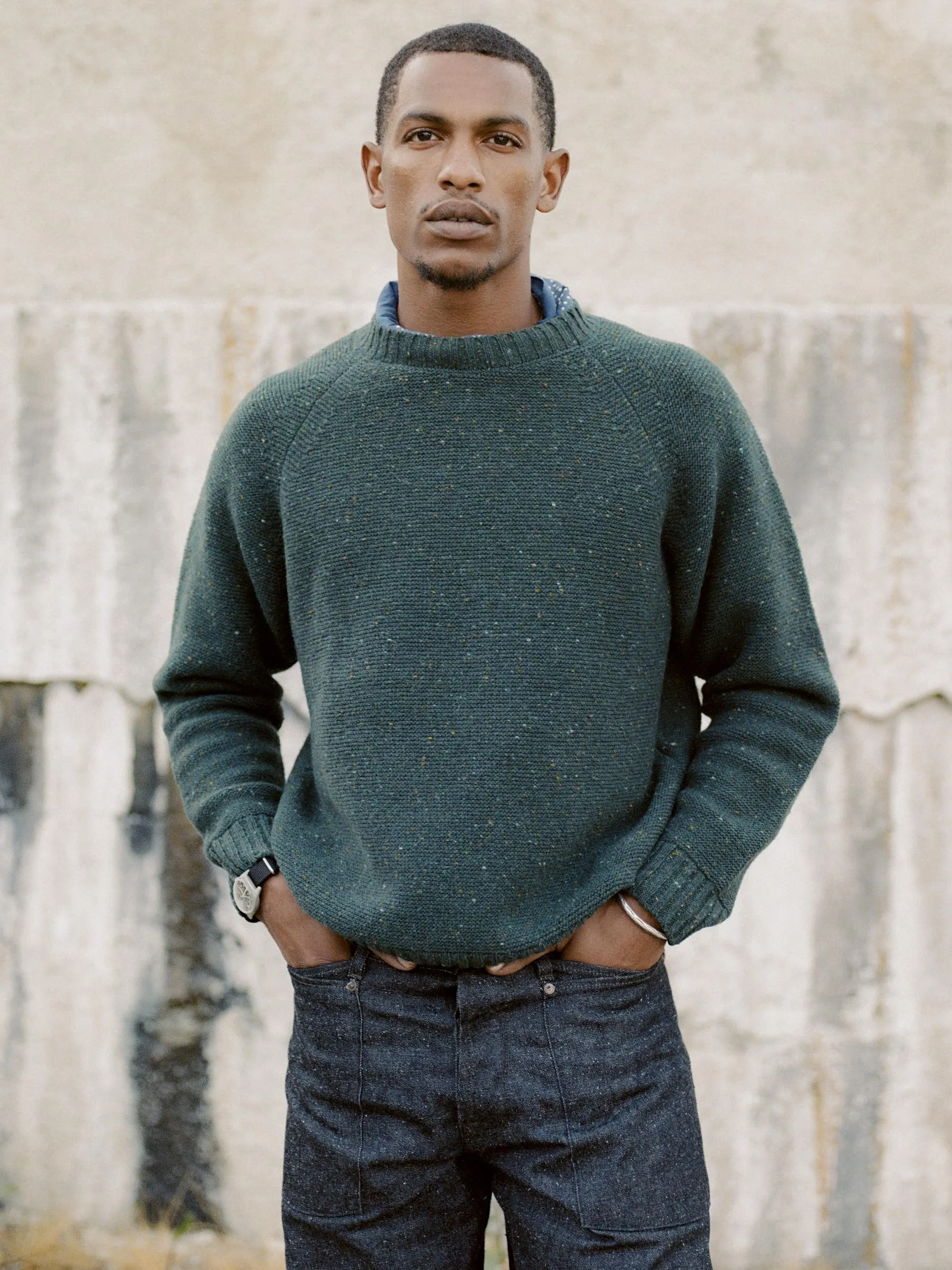 galway wool sweater in spruce nep sold by Imogene + Willie product image thumbnail 4