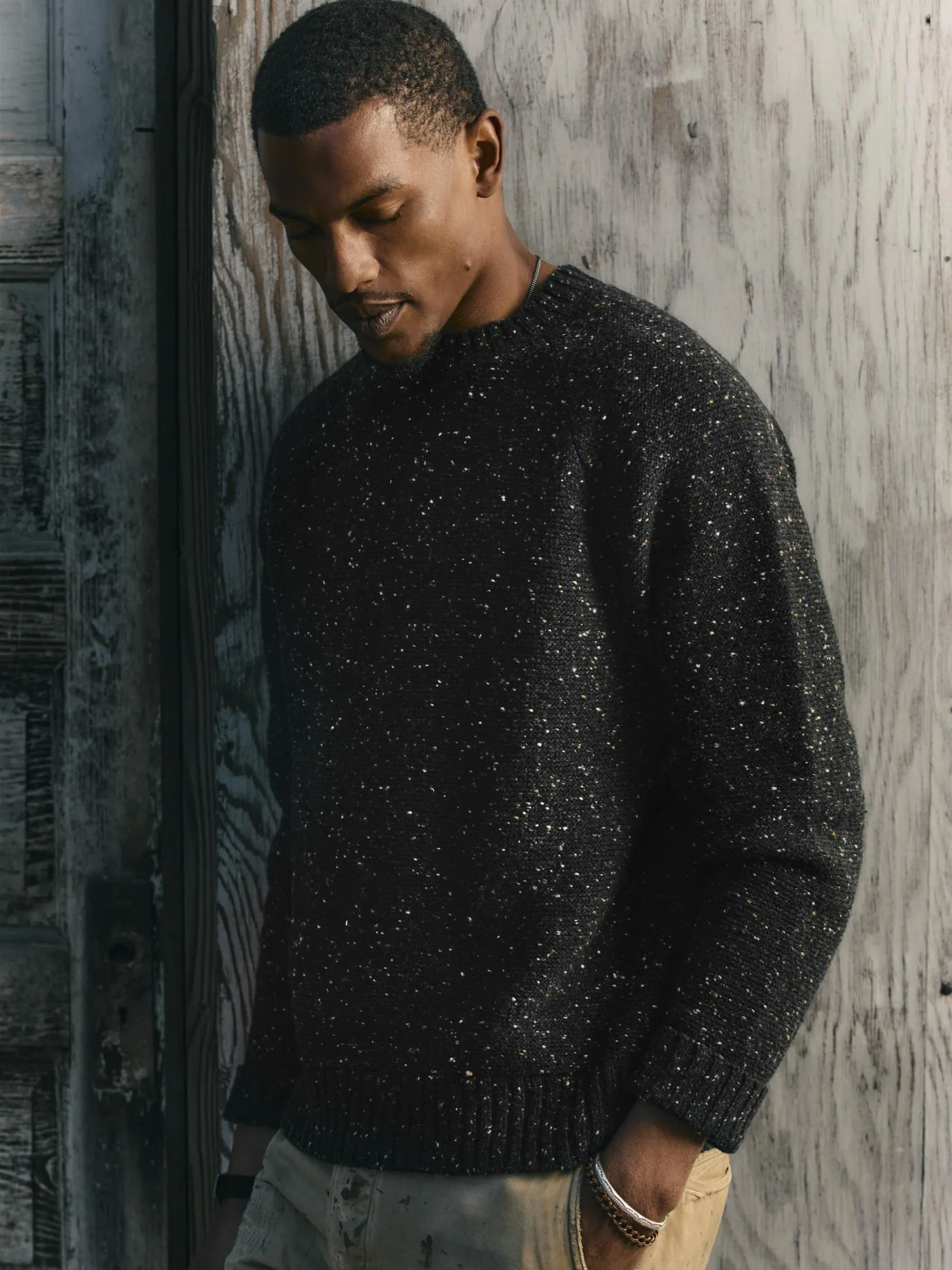 galway wool sweater in black nep sold by Imogene + Willie product image thumbnail 4