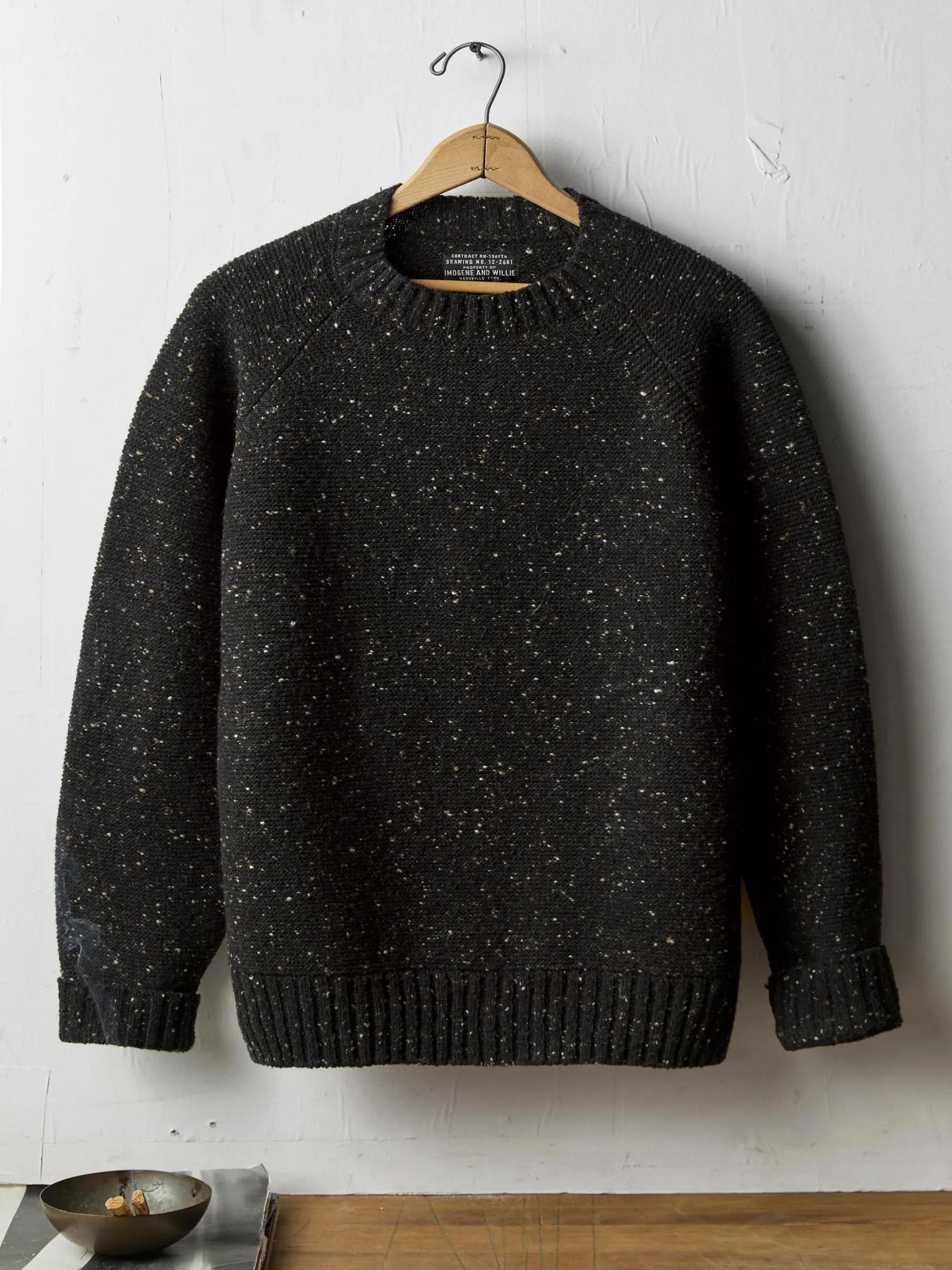 galway wool sweater in black nep sold by Imogene + Willie product image thumbnail 3