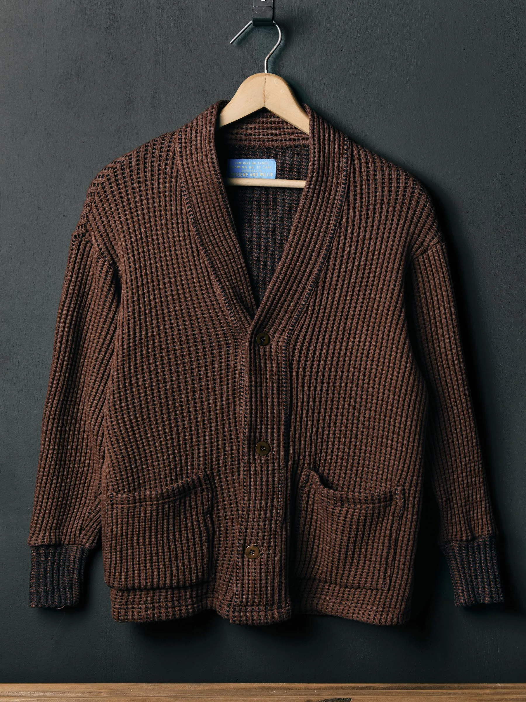 knit waffle cardigan in brown sold by Imogene + Willie product image thumbnail 4