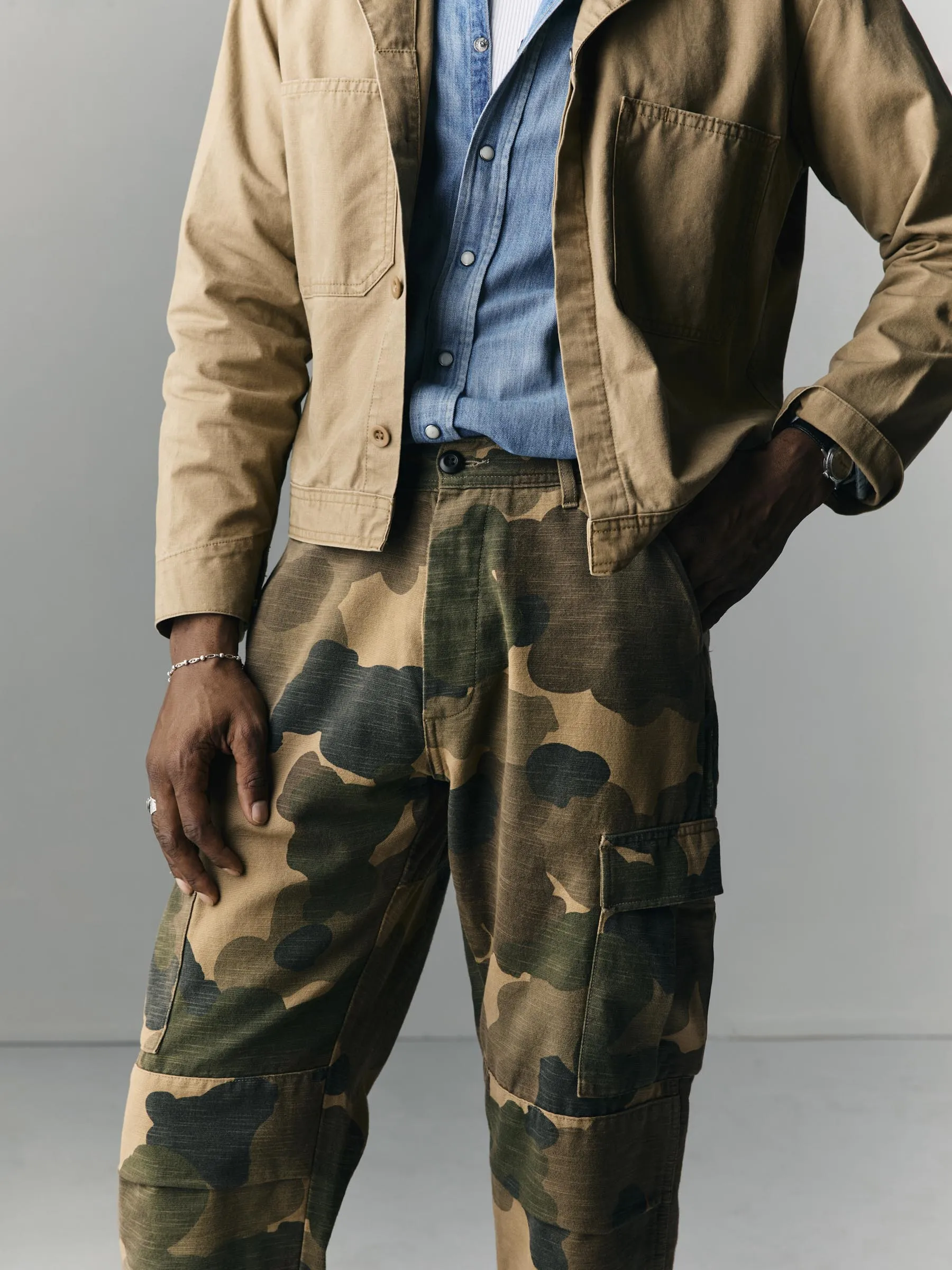 camp pant in painted camo sold by Imogene + Willie product image thumbnail 5