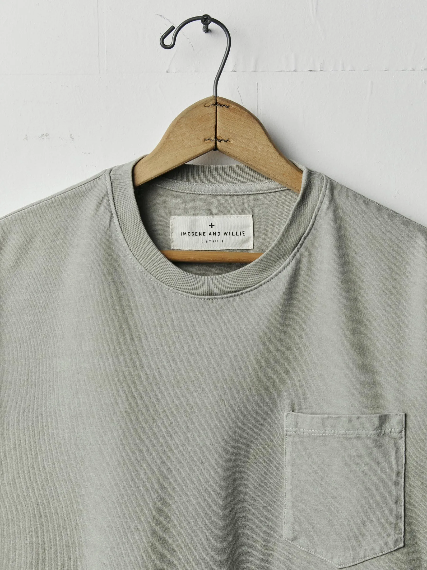 long sleeve pocket tee in stone sold by Imogene + Willie product image thumbnail 2