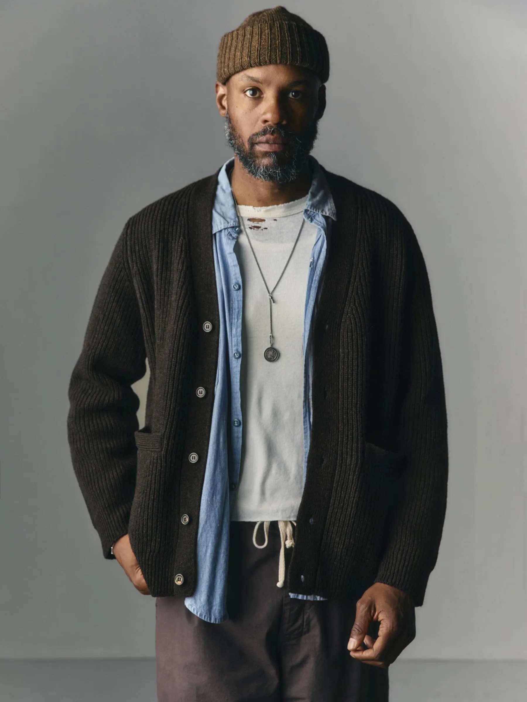 berkley cardigan marled brown sold by Imogene + Willie product image thumbnail 4