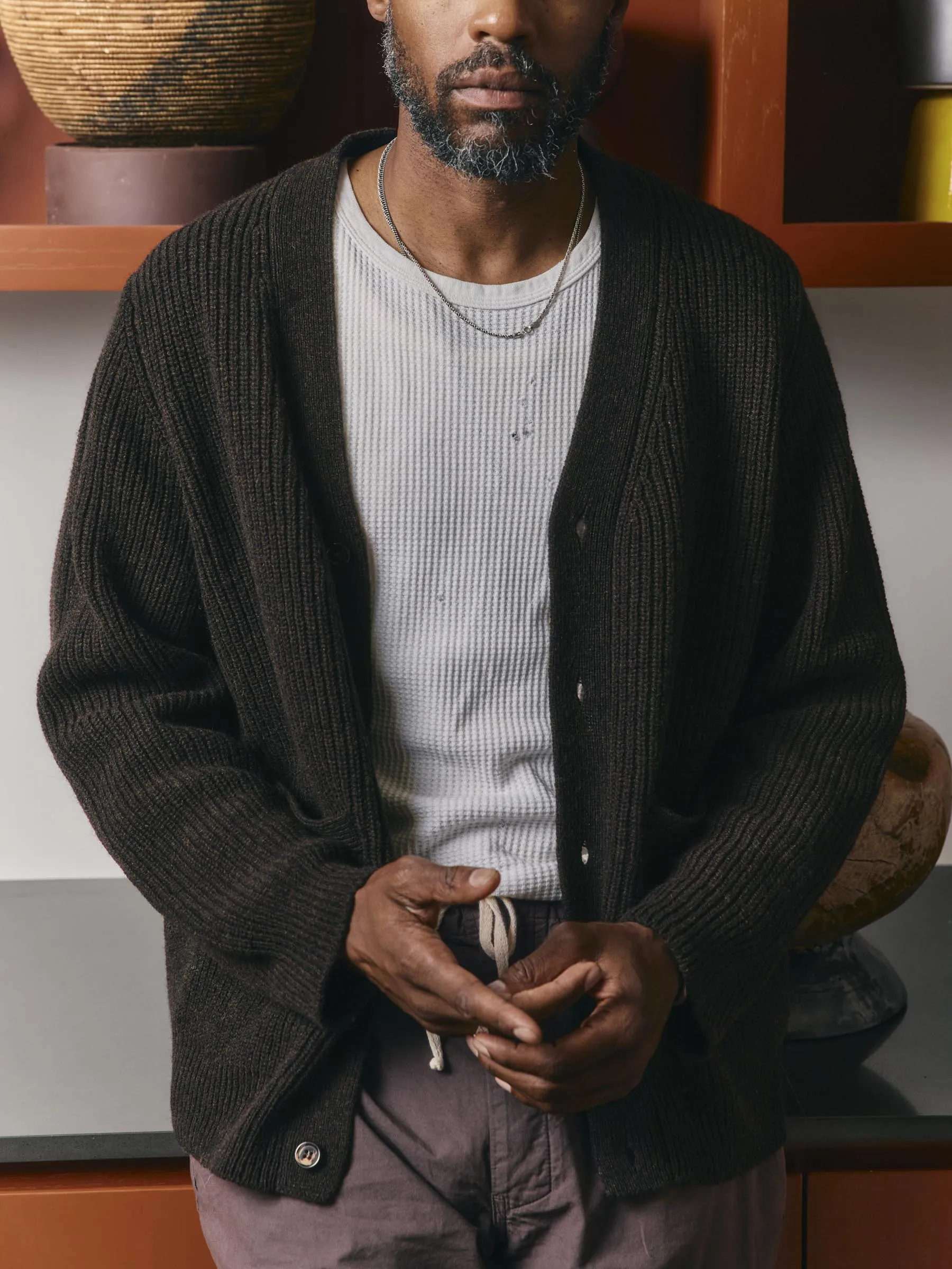 berkley cardigan marled brown sold by Imogene + Willie