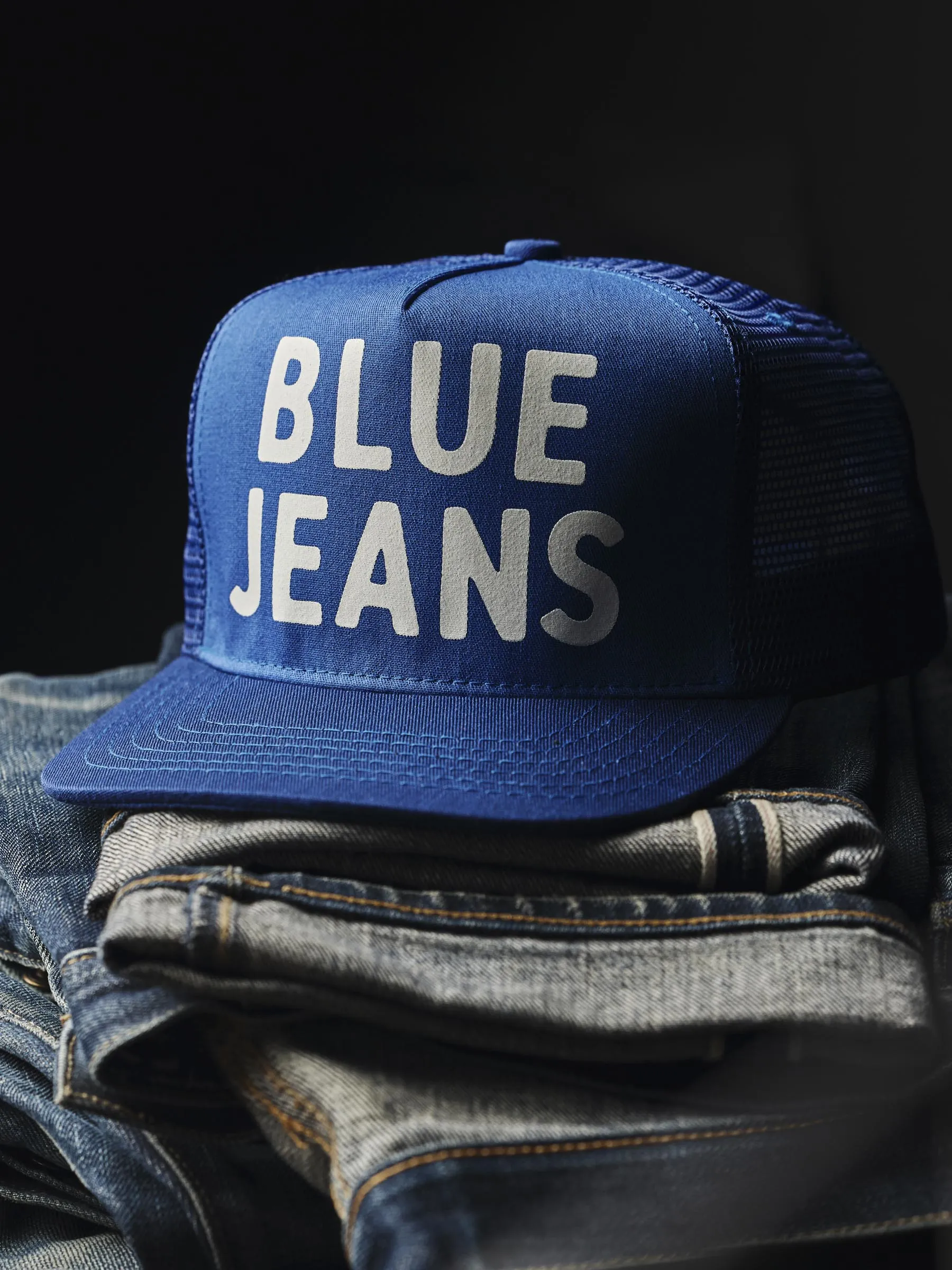the "blue jeans" trucker sold by Imogene + Willie