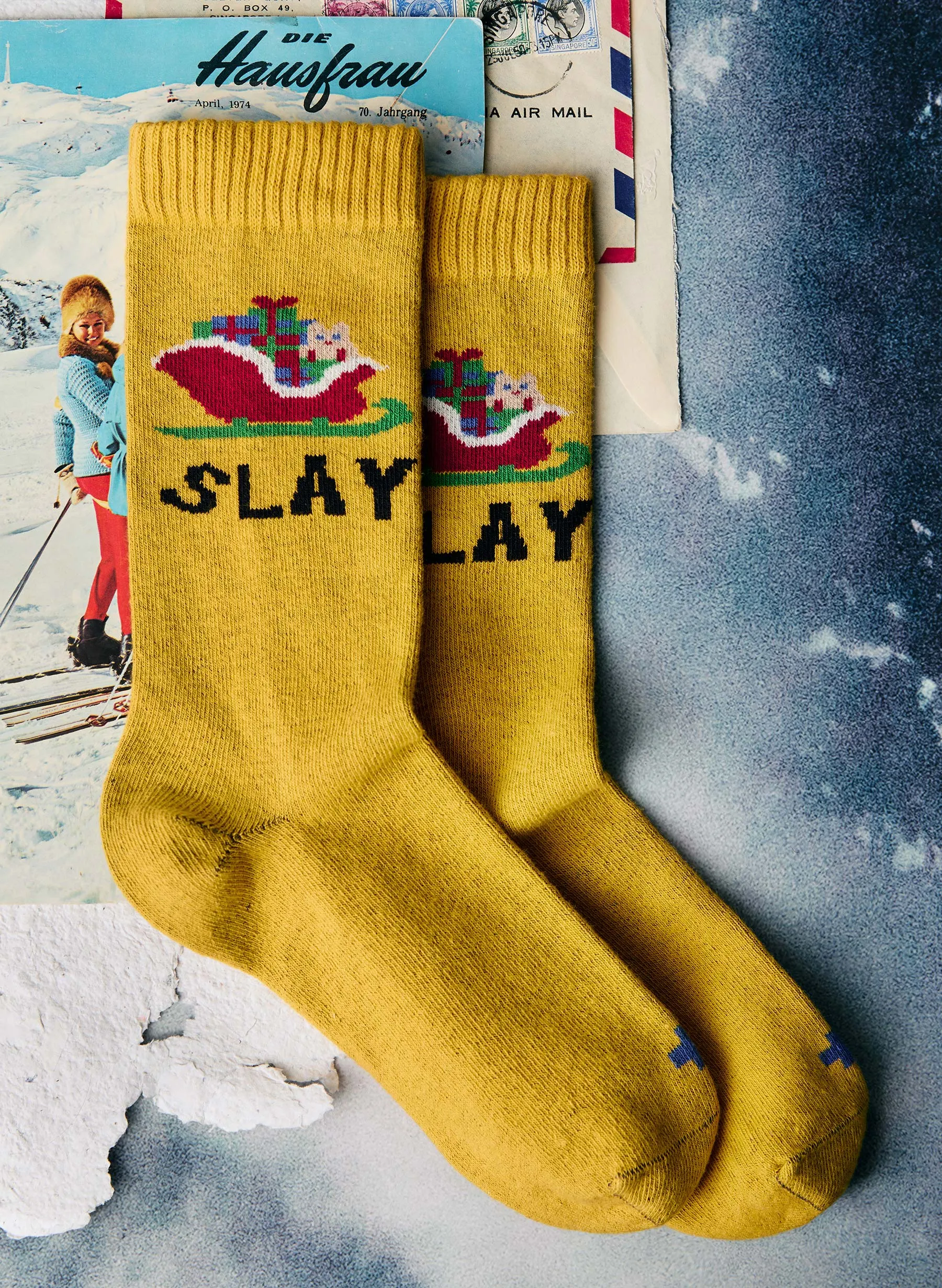 the "slay" sock sold by Imogene + Willie