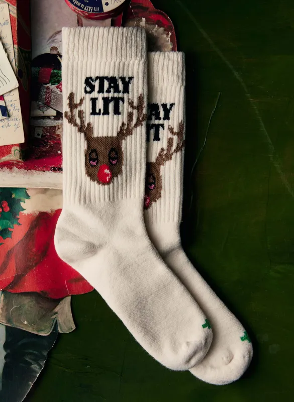 the "stay lit" sock sold by Imogene + Willie