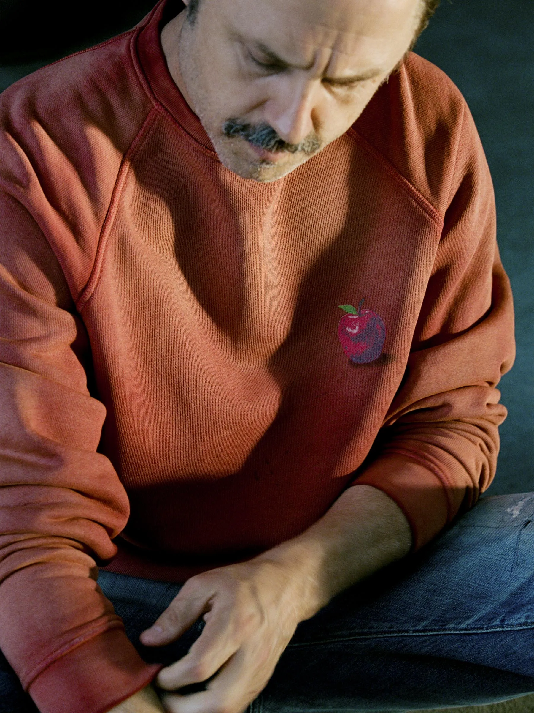 the "forbidden fruit" raglan crew sold by Imogene + Willie