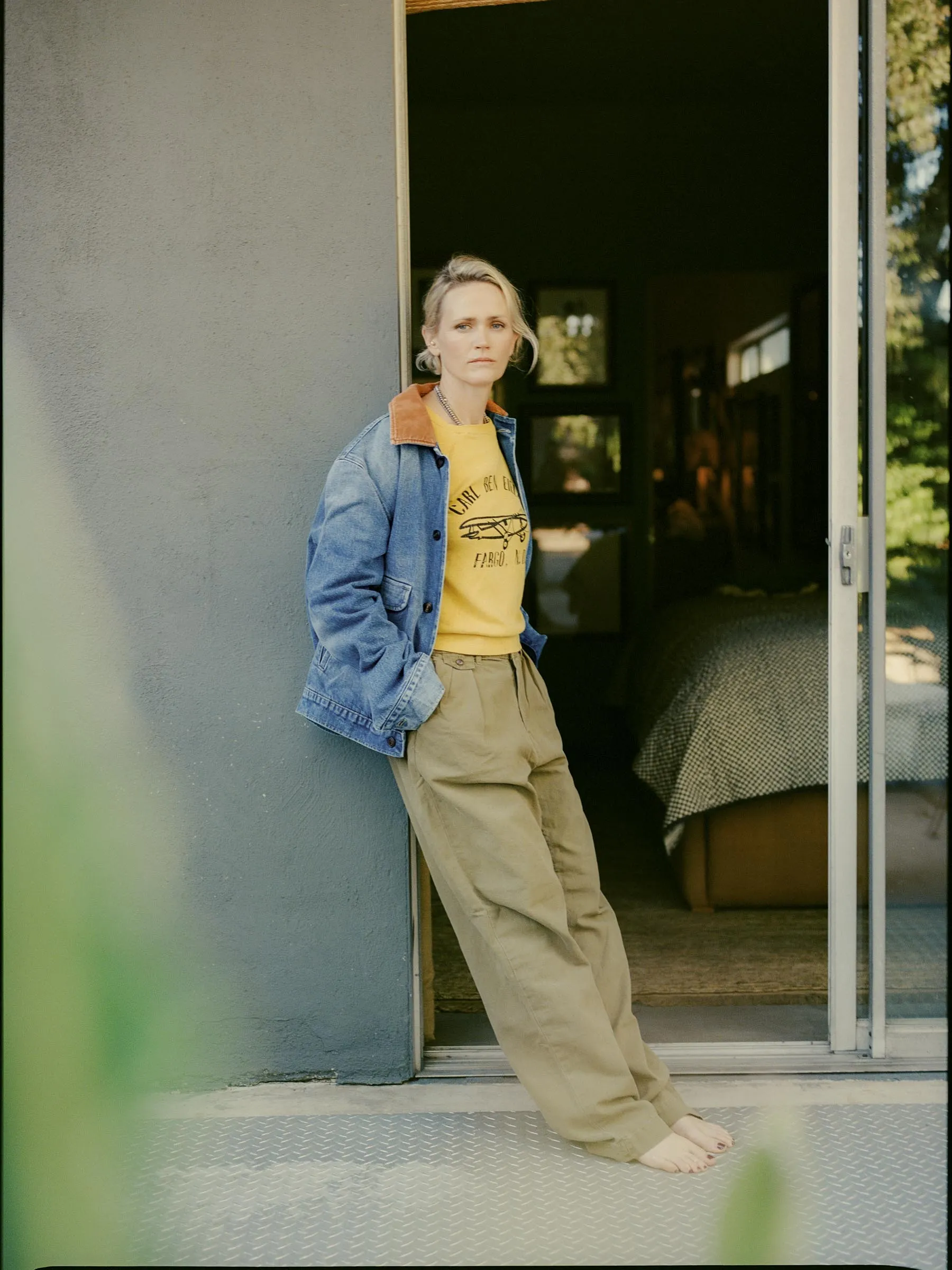 quilt lined washed denim chore coat sold by Imogene + Willie product image thumbnail 4