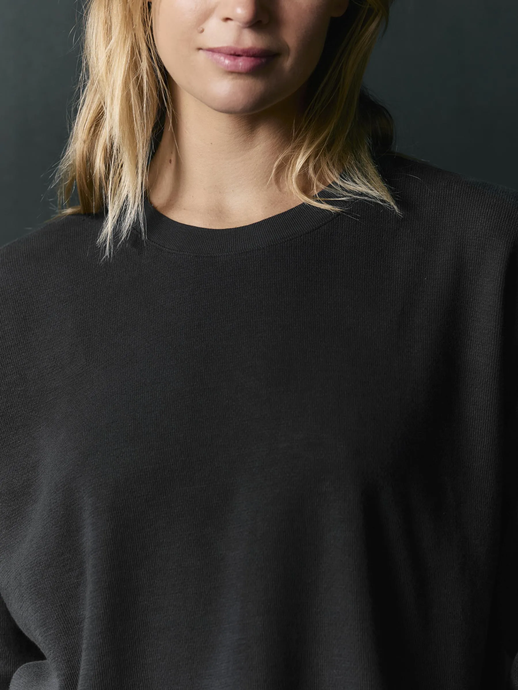 long sleeve midweight crew in faded black sold by Imogene + Willie product image thumbnail 4