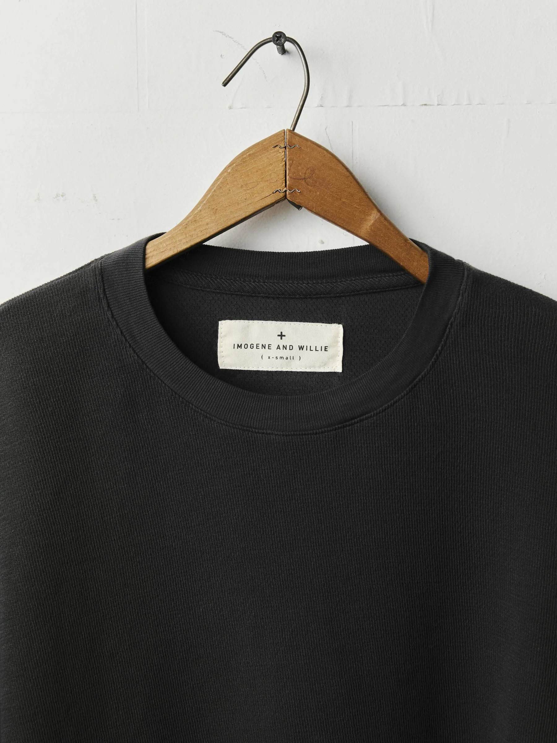 long sleeve midweight crew in faded black sold by Imogene + Willie product image thumbnail 2