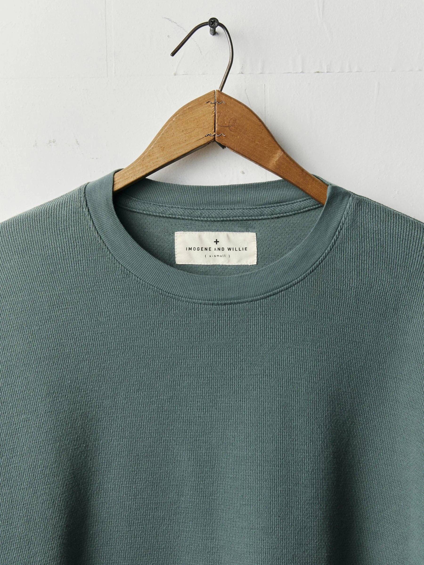 long sleeve midweight crew in spruce sold by Imogene + Willie product image thumbnail 2