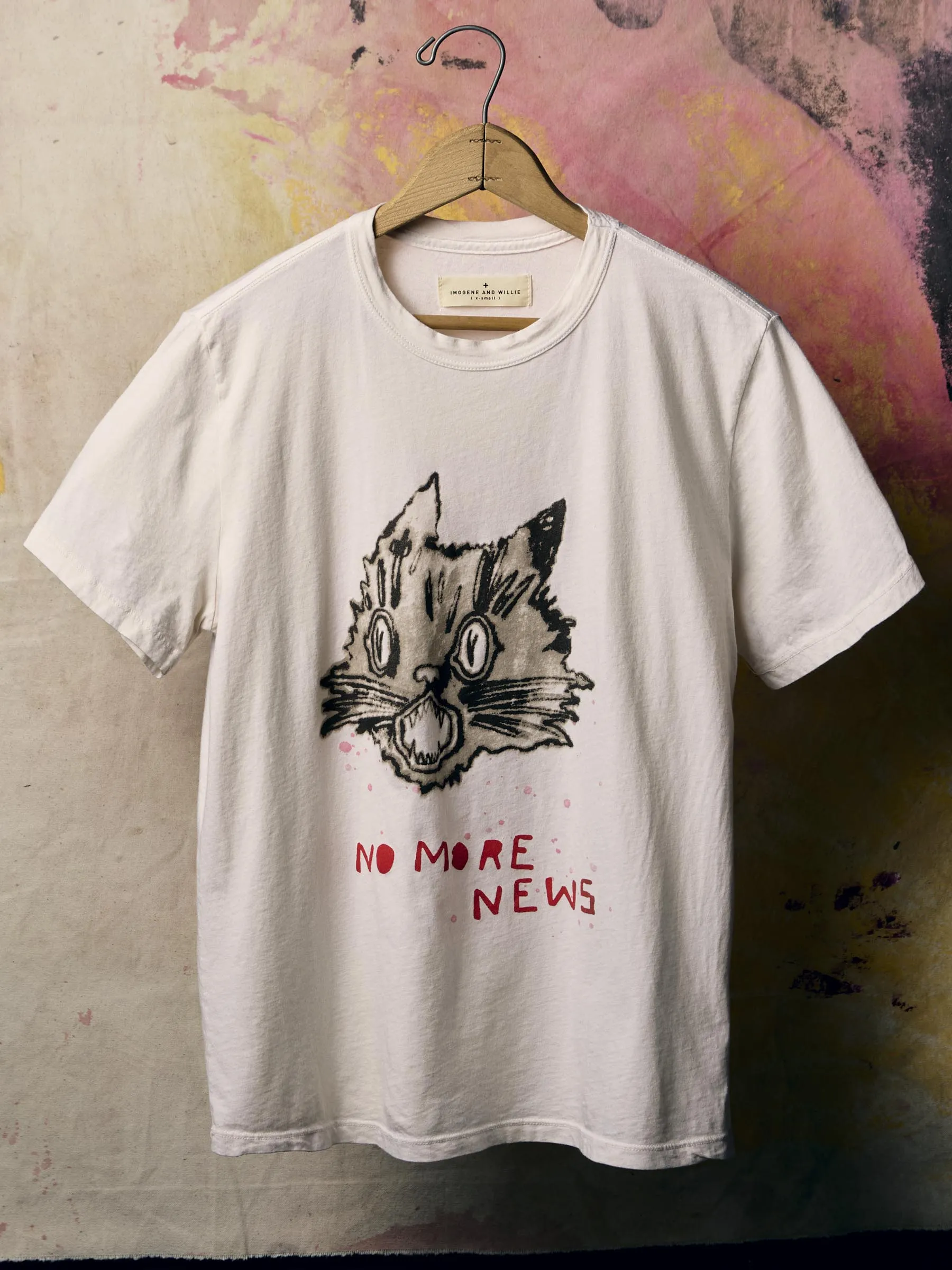 the "no more news" tee sold by Imogene + Willie
