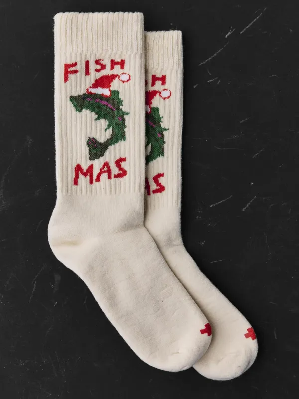 the "fishmas" sock sold by Imogene + Willie
