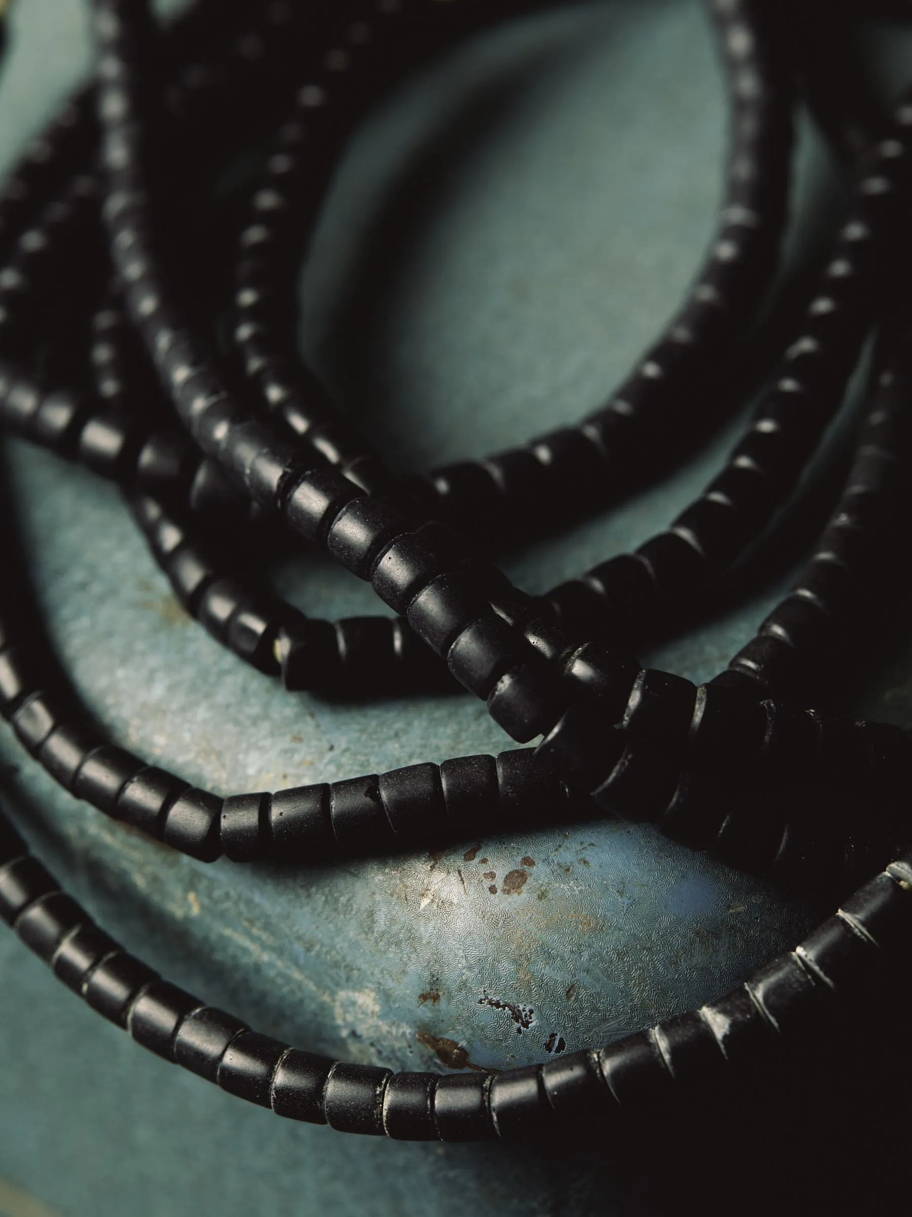 vintage black trade bead necklace sold by Imogene + Willie product image thumbnail 2
