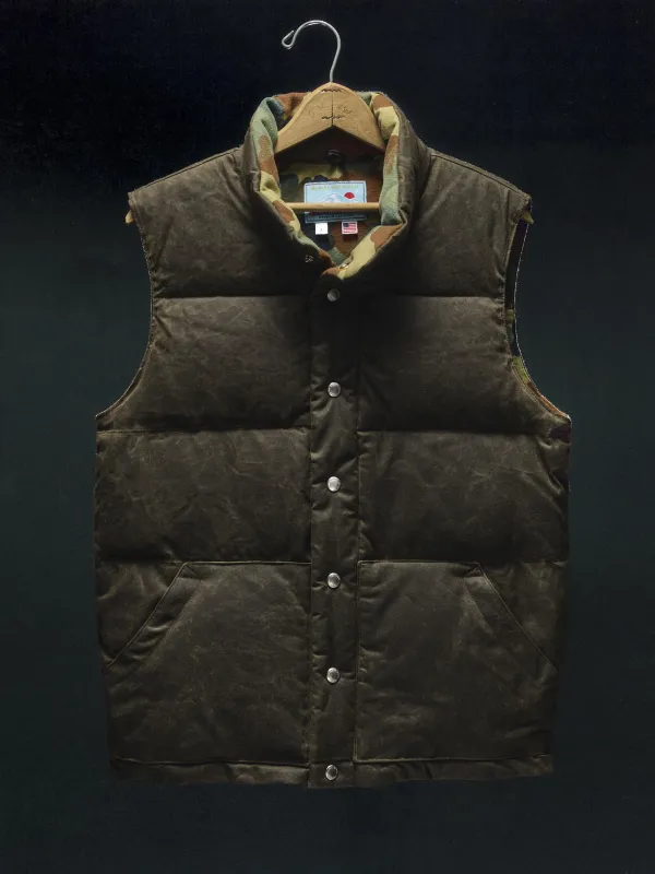 i+w x cdw waxed canvas vest sold by Imogene + Willie