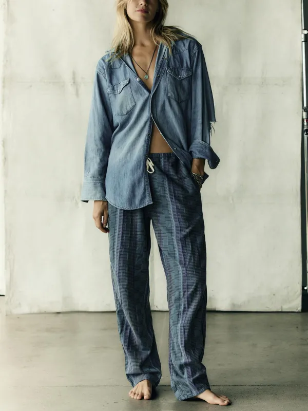 the lounge pant in sonoran jacquard sold by Imogene + Willie