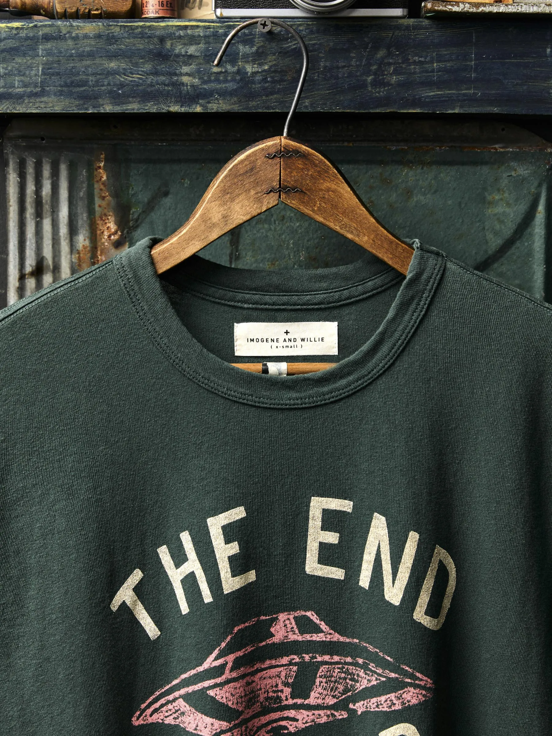 the "end is near" tee in spruce sold by Imogene + Willie product image thumbnail 3