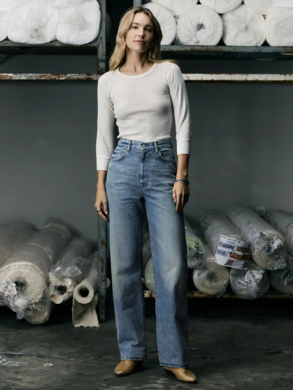 catherine washed natural indigo sold by Imogene + Willie