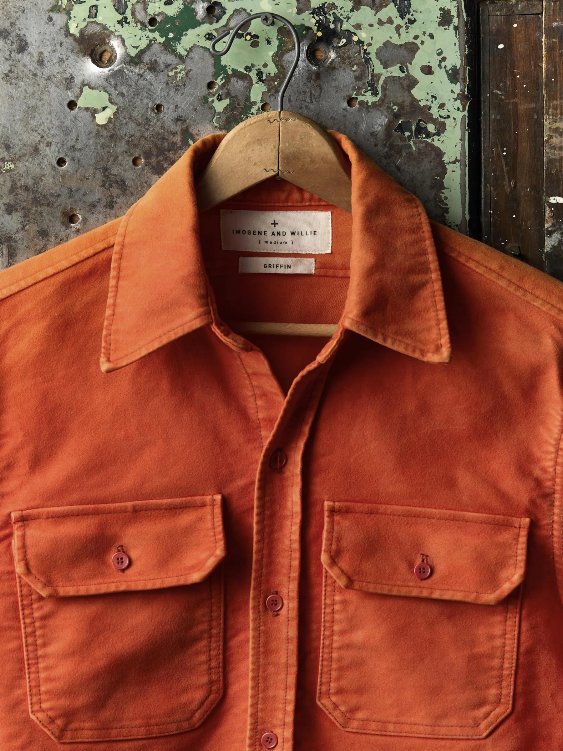 the griffin workshirt in orange sold by Imogene + Willie product image thumbnail 5