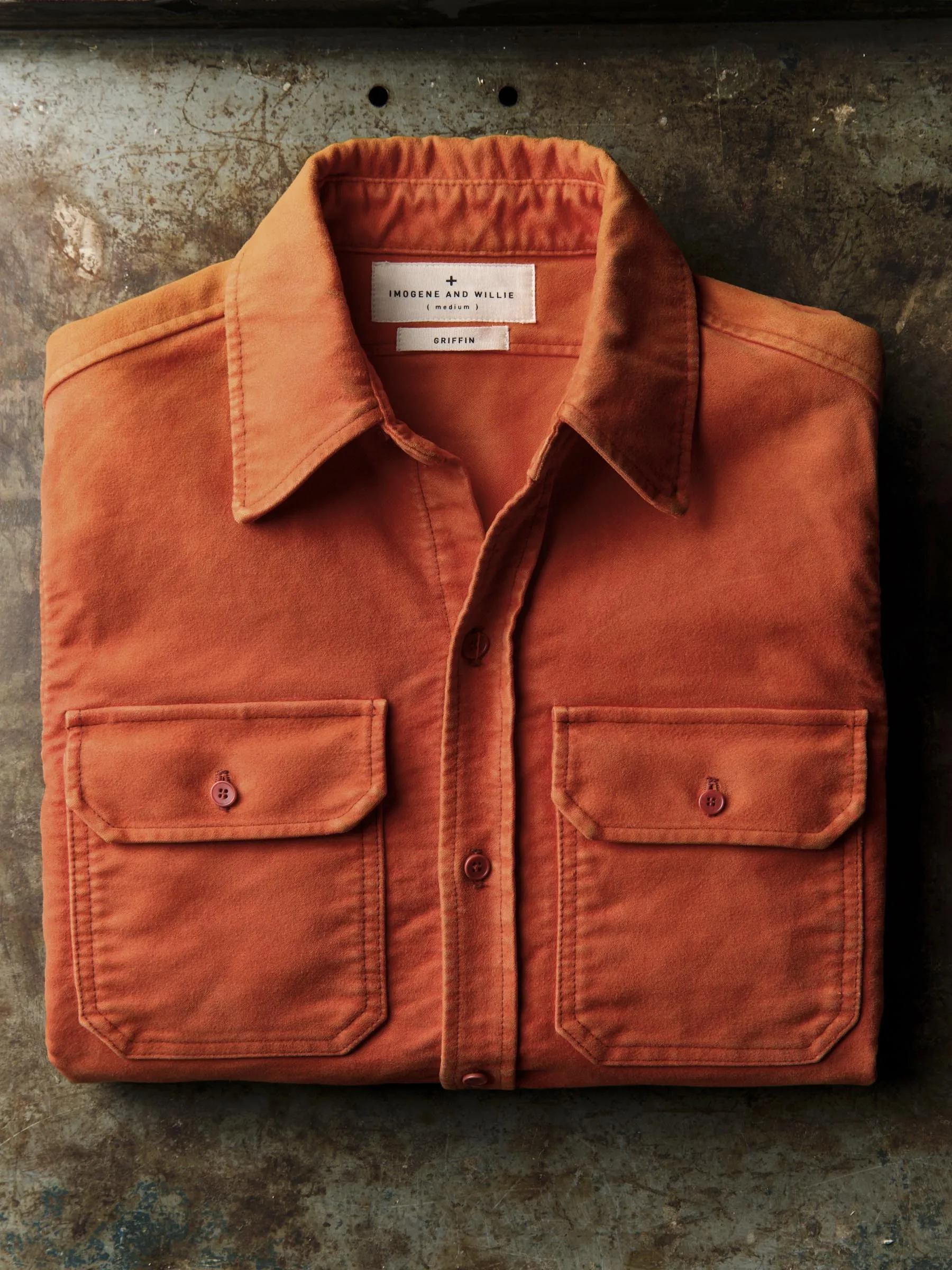 the griffin workshirt in orange sold by Imogene + Willie product image thumbnail 2