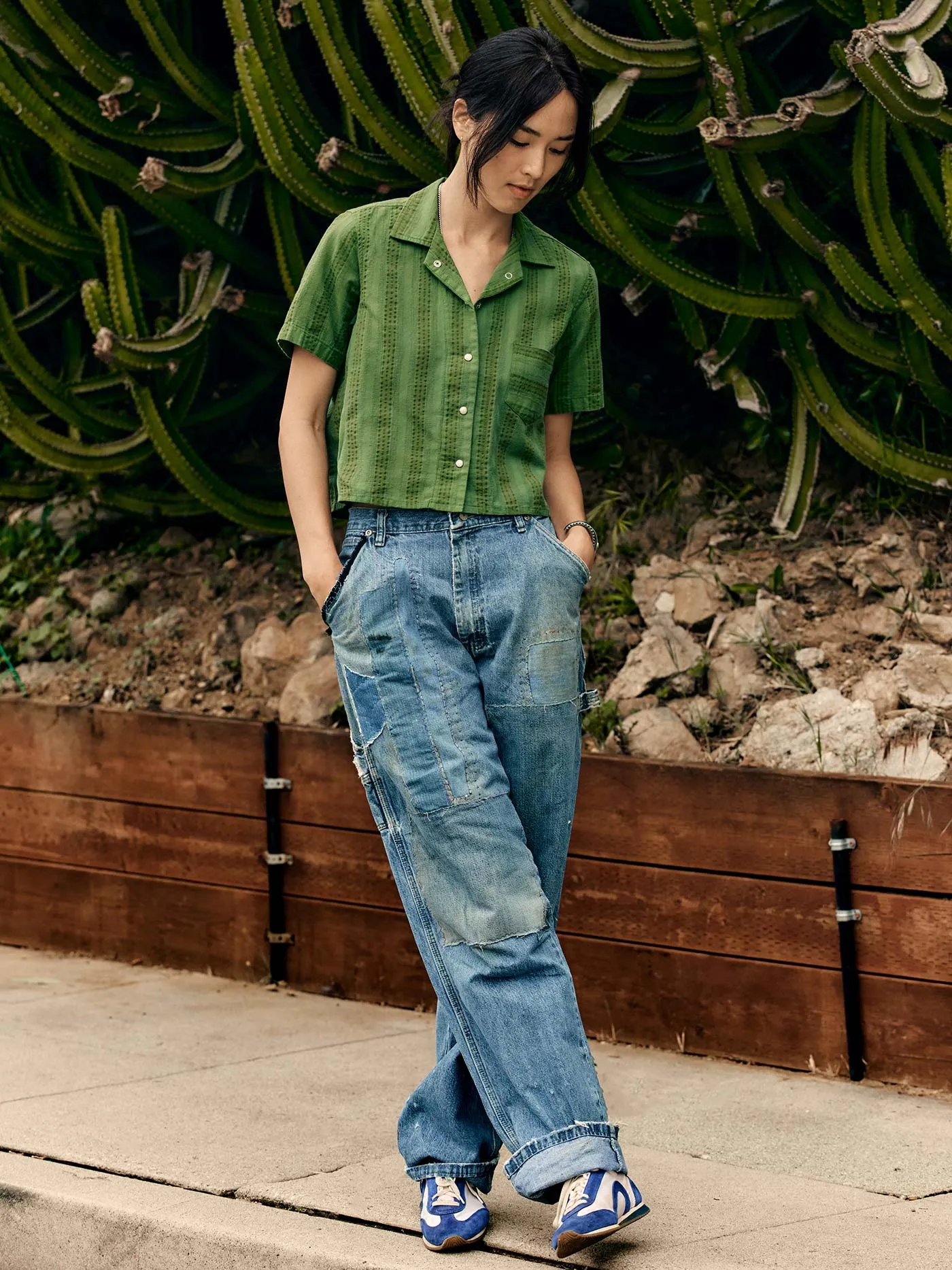 i+w x richter goods jacquard stripe pearl snap sold by Imogene + Willie product image thumbnail 3