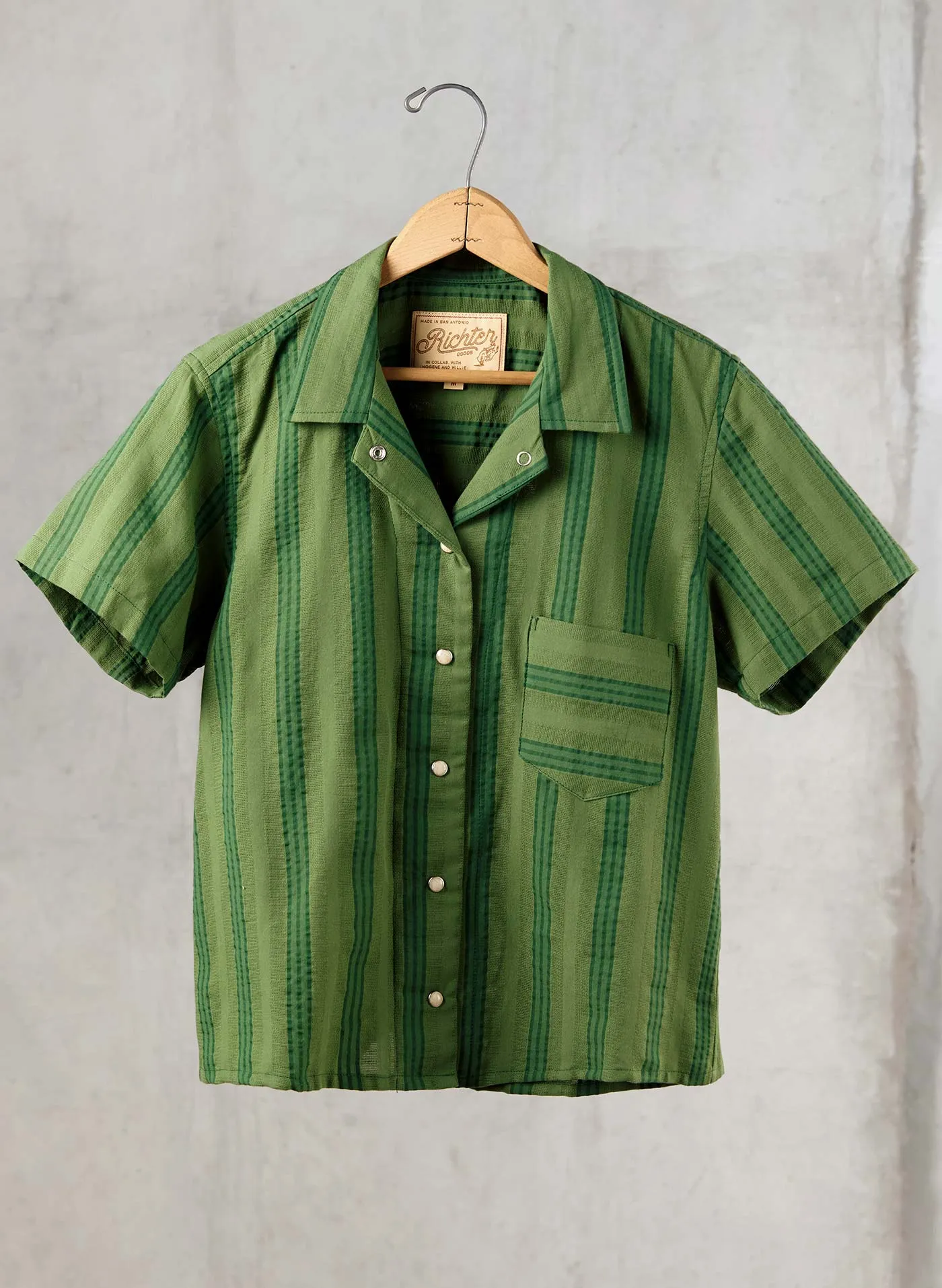 i+w x richter goods jacquard stripe pearl snap sold by Imogene + Willie product image thumbnail 2