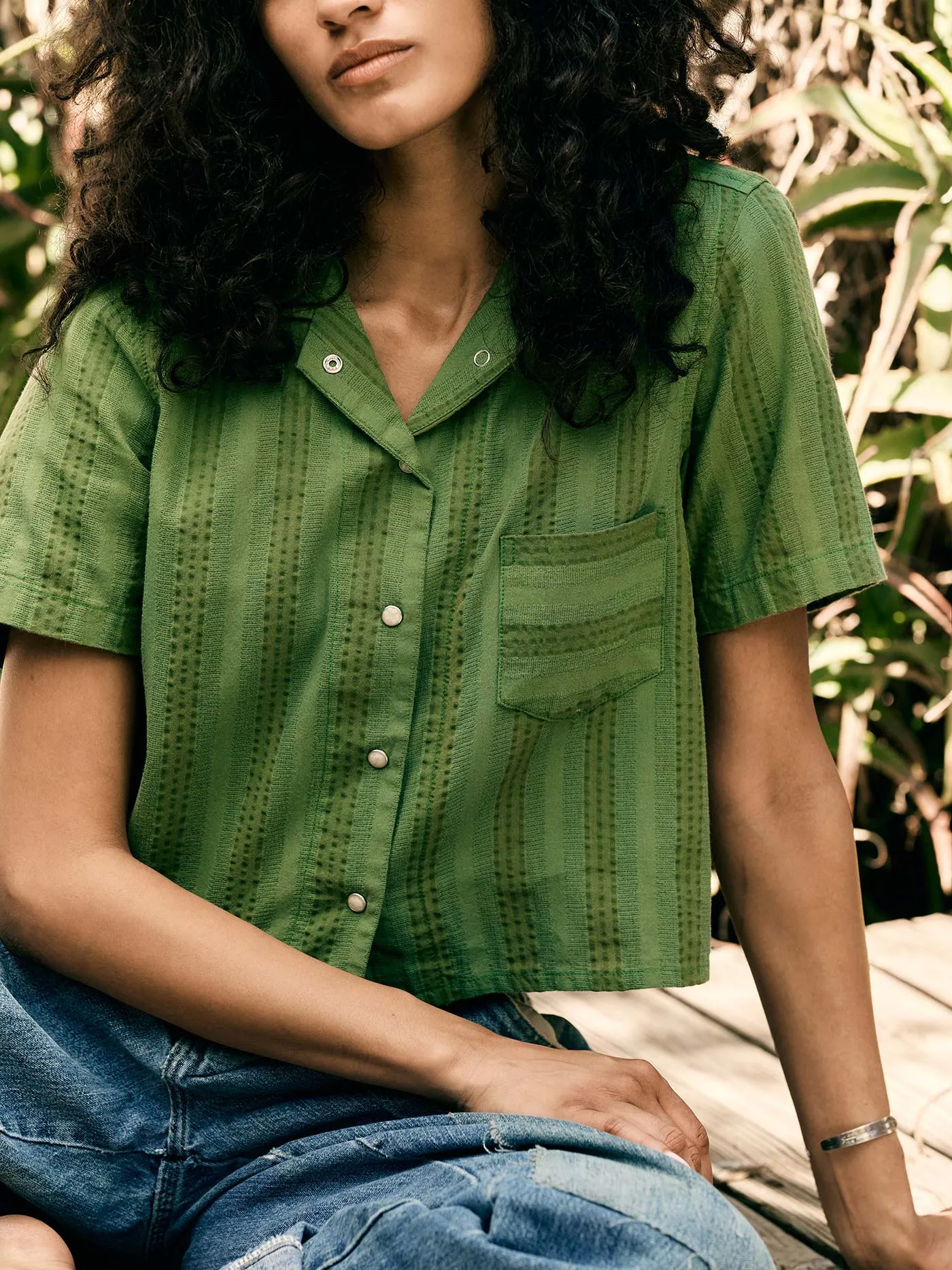 i+w x richter goods jacquard stripe pearl snap sold by Imogene + Willie