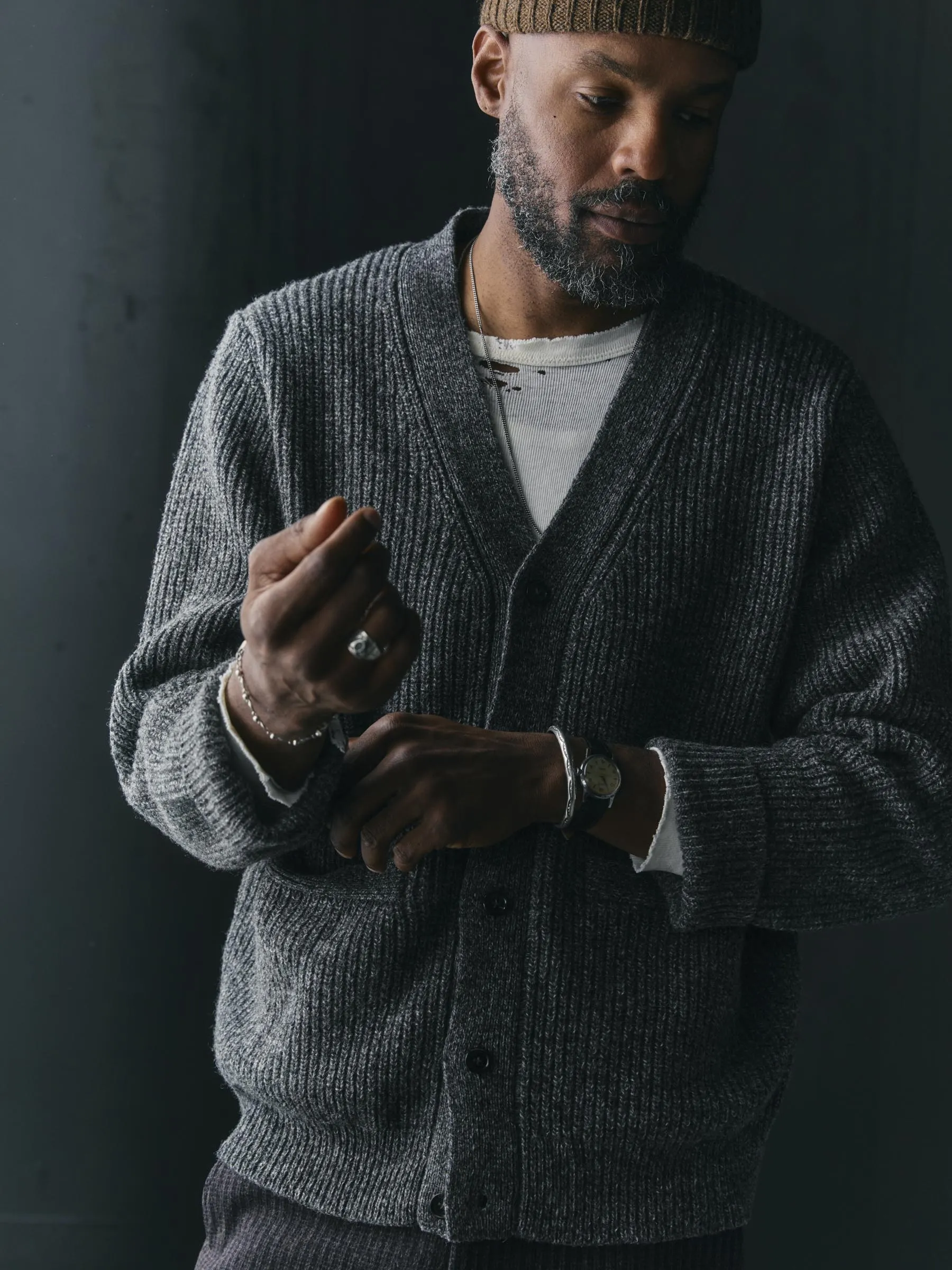 berkley cardigan marled grey sold by Imogene + Willie product image thumbnail 5