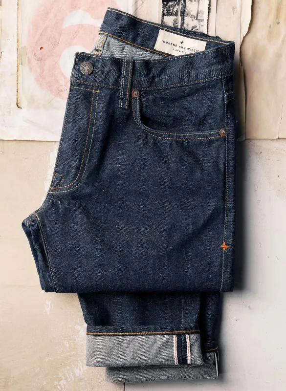charlie indigo selvage rinse sold by Imogene + Willie
