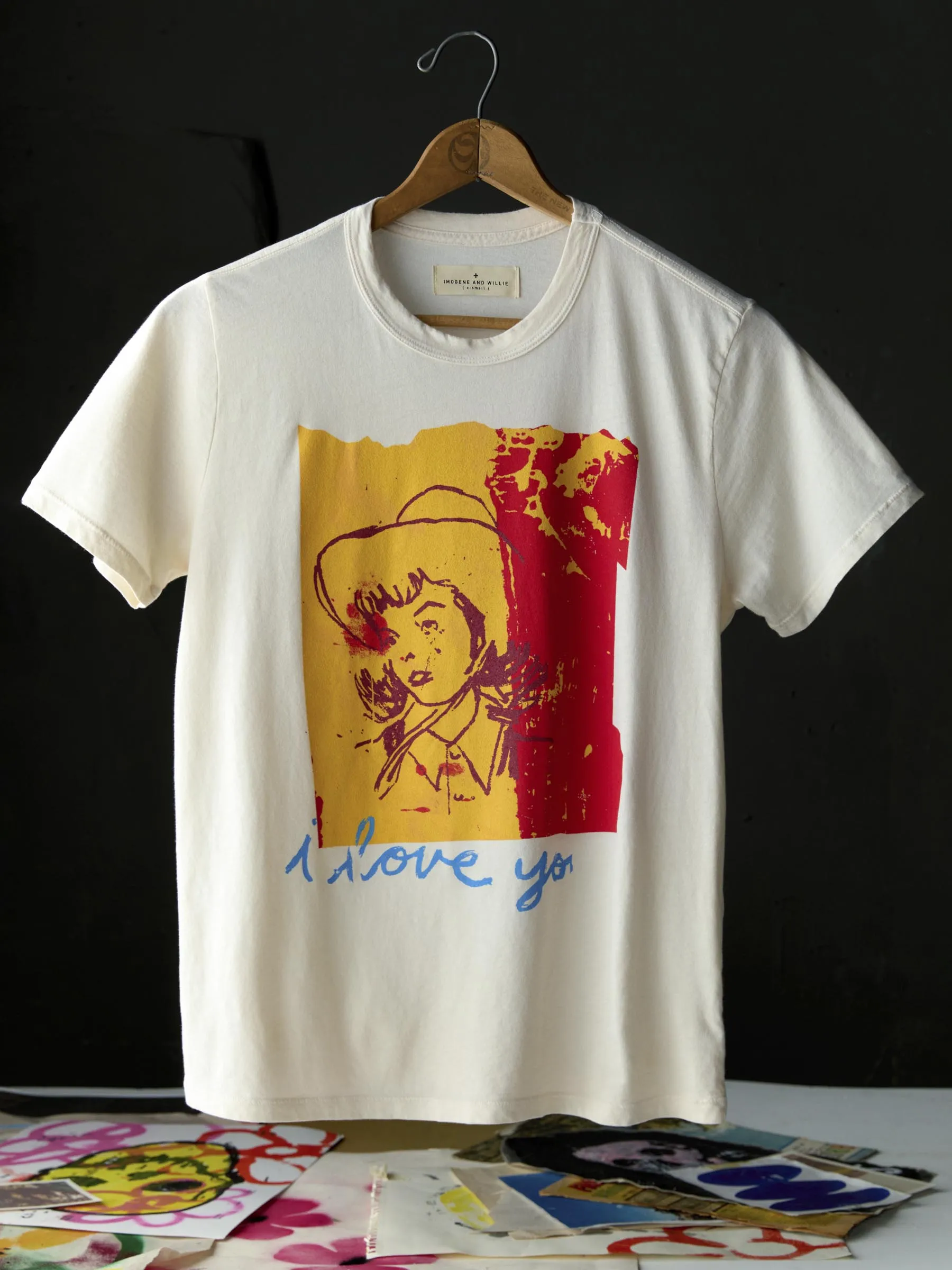 the "i love you" tee sold by Imogene + Willie