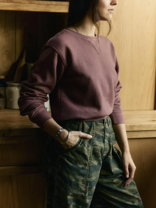 penny sweatshirt in plum sold by Imogene + Willie