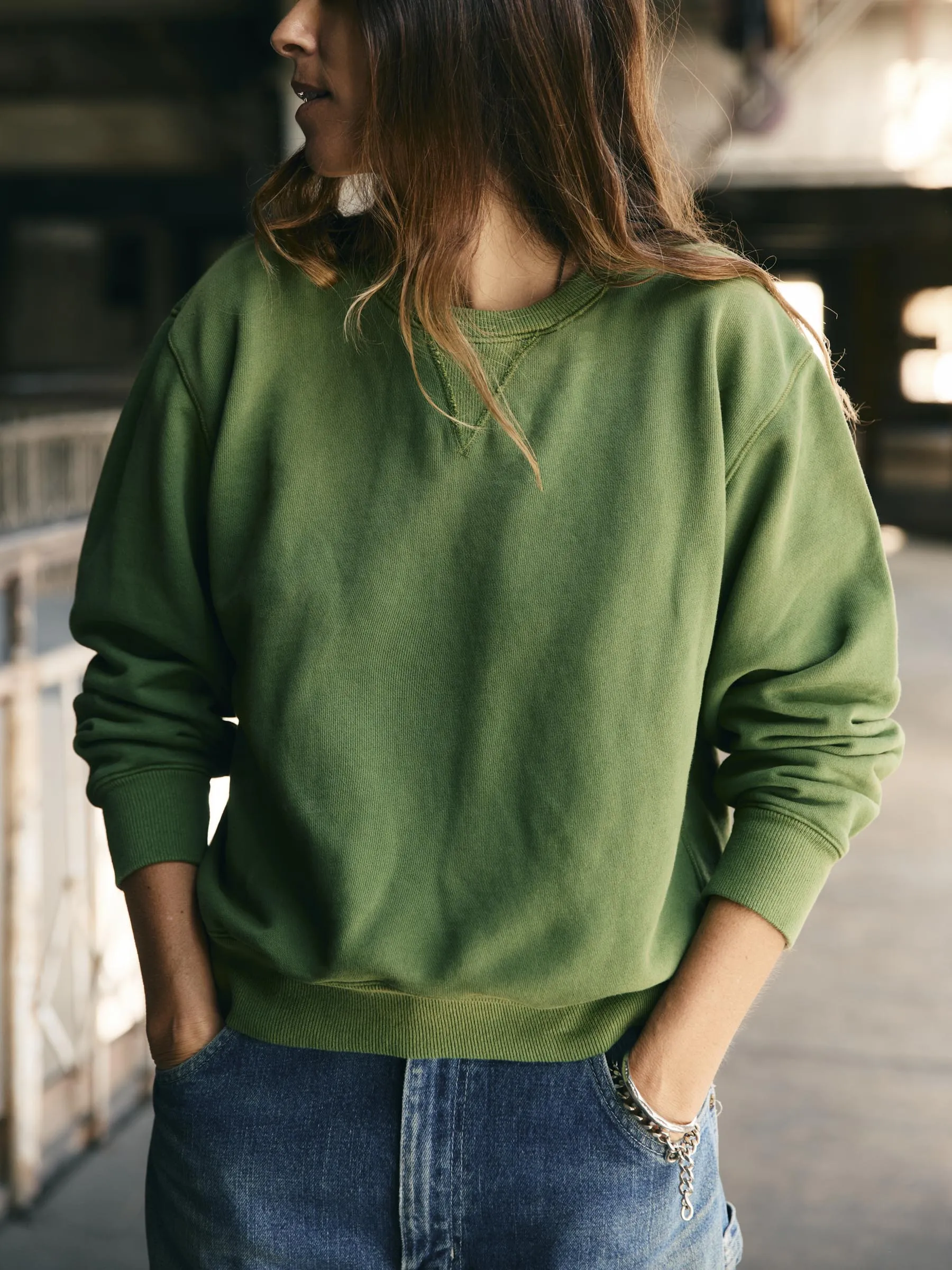 hilts sweatshirt sunfaded green sold by Imogene + Willie product image thumbnail 5