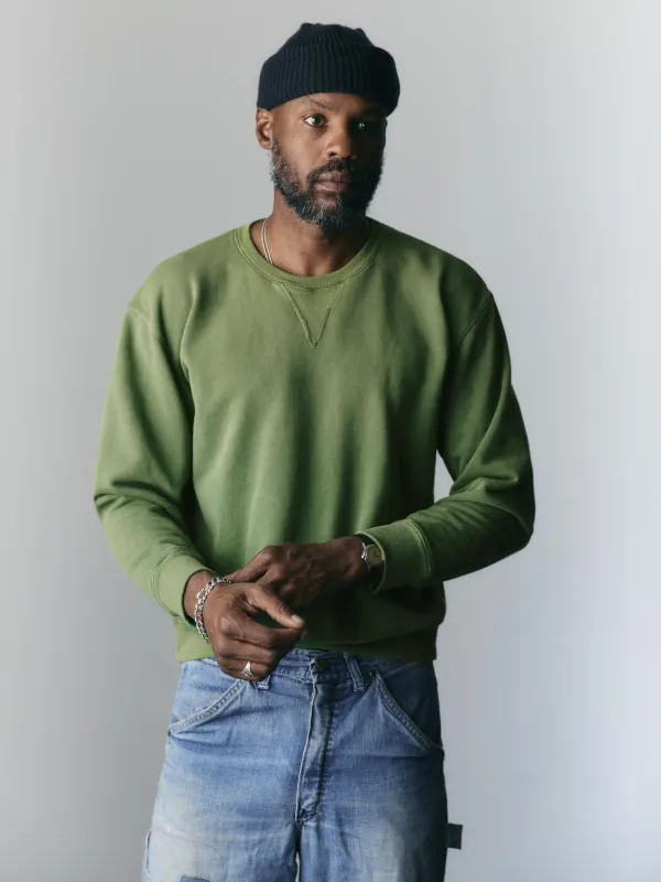 hilts sweatshirt sunfaded  green sold by Imogene + Willie