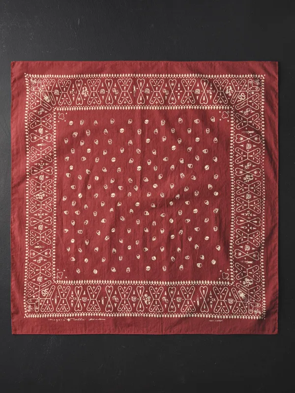 the "muerte" bandana in red sold by Imogene + Willie