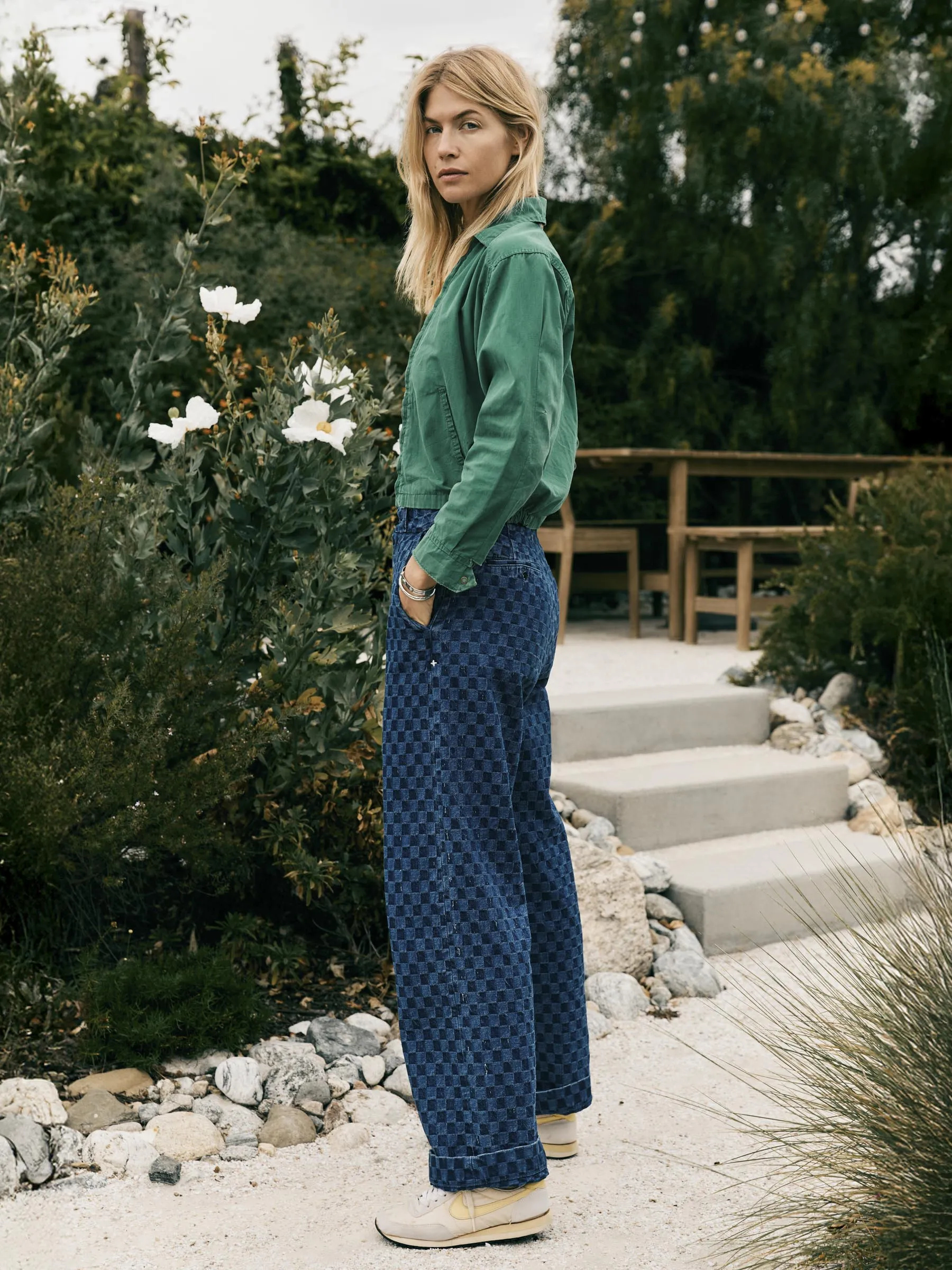 logan washed indigo check sold by Imogene + Willie product image thumbnail 5