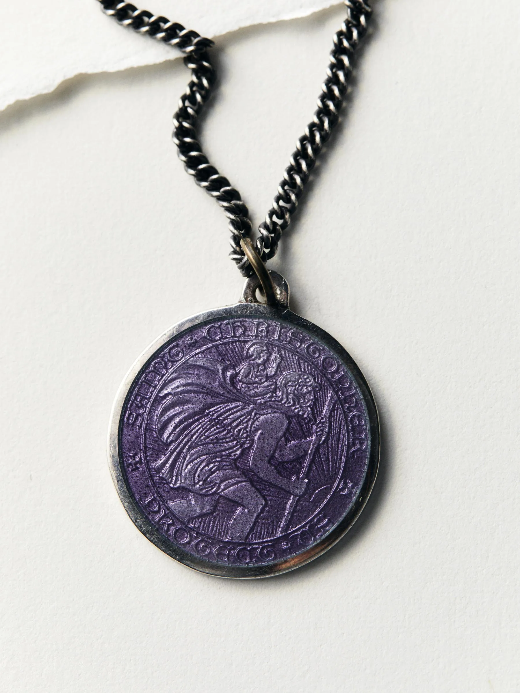 vintage "st. christopher" medal pendant sold by Imogene + Willie product image thumbnail 3
