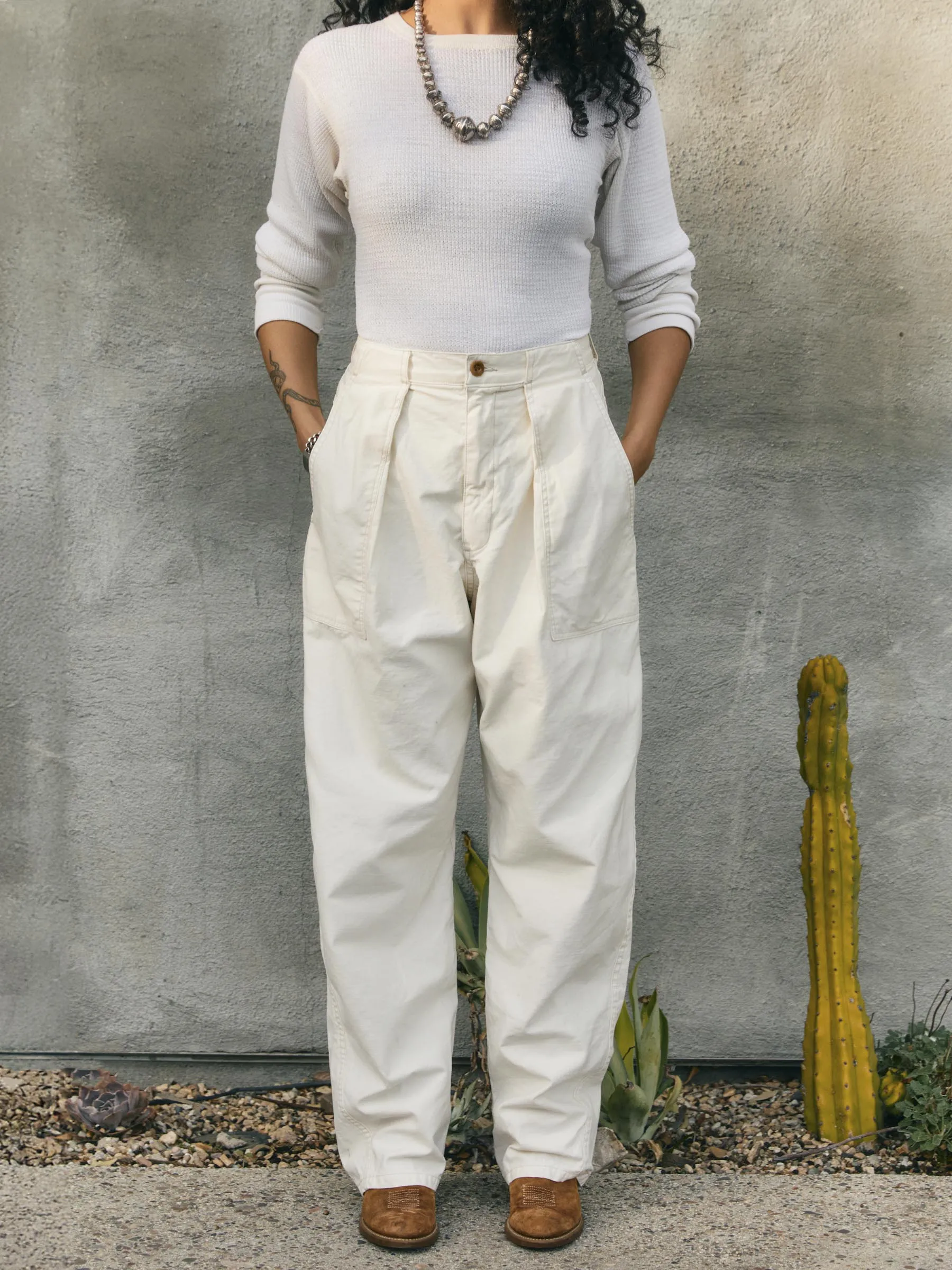 service trouser in bone sold by Imogene + Willie product image thumbnail 5