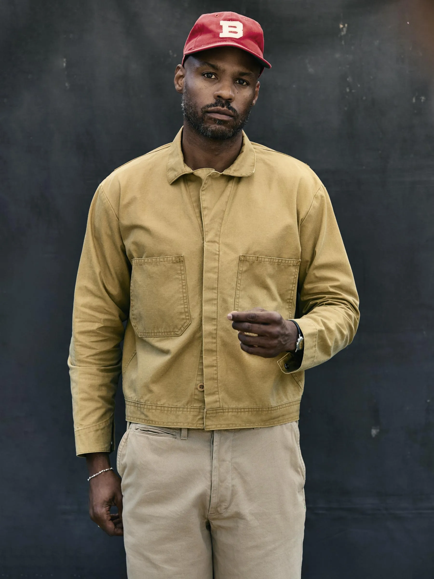tracker jacket in washed khaki sold by Imogene + Willie product image thumbnail 5