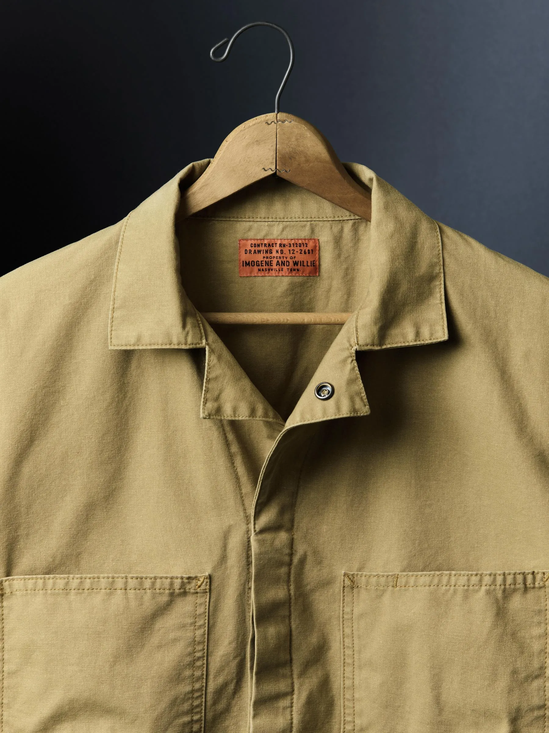 tracker jacket in washed khaki sold by Imogene + Willie product image thumbnail 2