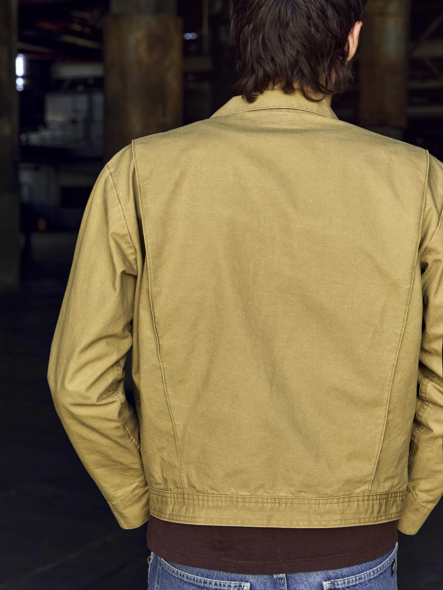 tracker jacket in washed khaki sold by Imogene + Willie product image thumbnail 4